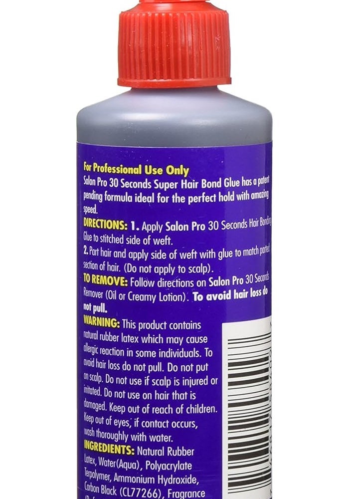 Salon Pro 30 Second Super Hair Bond Glue, 4 Ounce - Professional Speed Adhesive for Hair Extensions and Wigs - Image 2